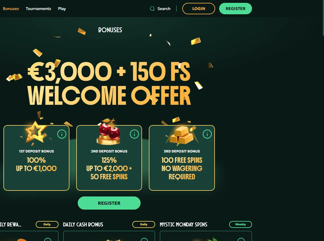 All Star Casino desktop promotions area with deposit rewards and free spins